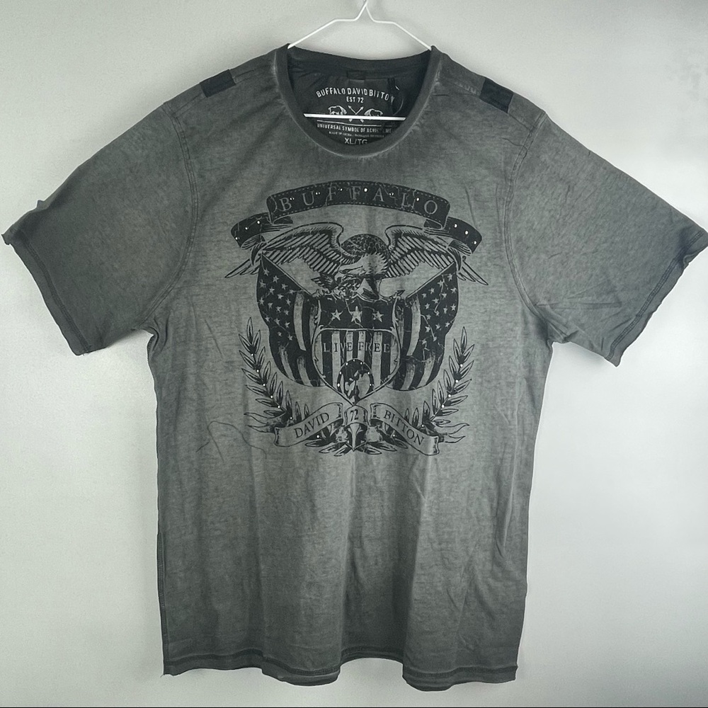 Buffalo David Bitton mens crew neck studded‎ tee XL NWT